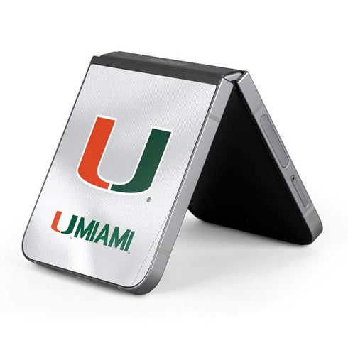 University of Miami White Jersey Galaxy Z Flip6 Skin