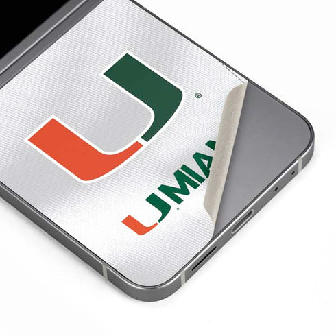 University of Miami White Jersey Galaxy Z Flip6 Skin