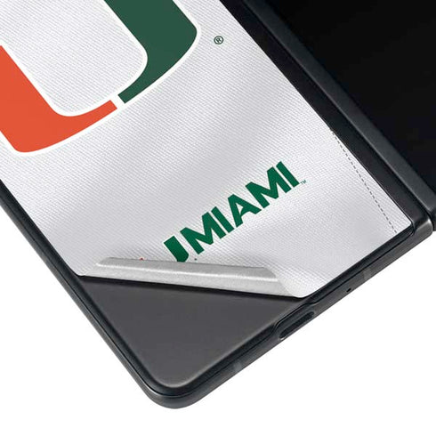 University of Miami White Jersey Galaxy Z Fold3 5G Skin