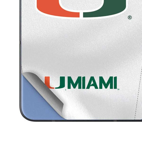 University of Miami White Jersey Galaxy Z Fold5 5G Skin