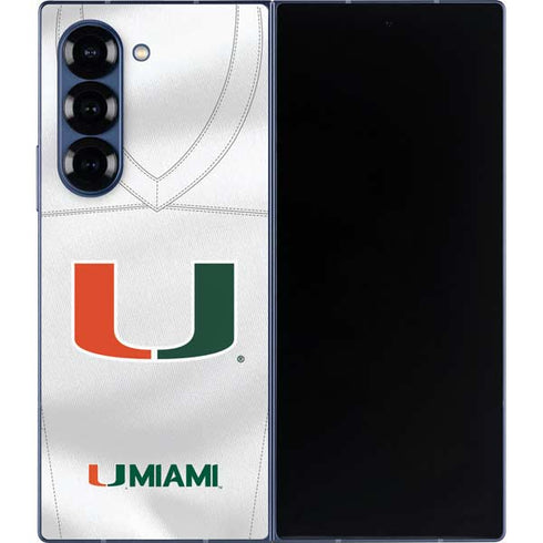 University of Miami White Jersey Galaxy Z Fold6 Skin