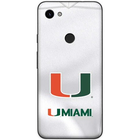 University of Miami White Jersey Google Pixel 3a Skin