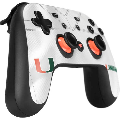 University of Miami White Jersey Google Stadia Controller Skin
