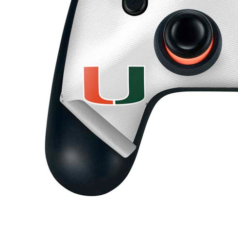 University of Miami White Jersey Google Stadia Controller Skin