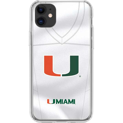 University of Miami White Jersey iPhone 11 Clear Case
