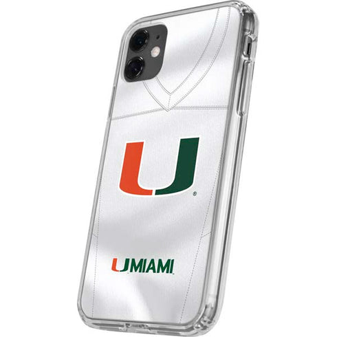 University of Miami White Jersey iPhone 11 Clear Case
