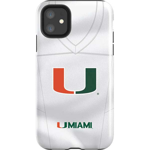 University of Miami White Jersey iPhone 11 Impact Case