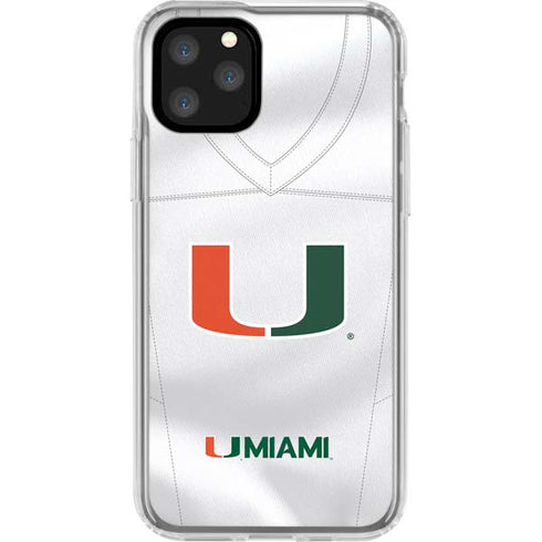 University of Miami White Jersey iPhone 11 Pro Clear Case