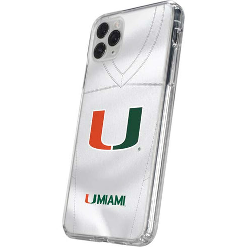 University of Miami White Jersey iPhone 11 Pro Clear Case