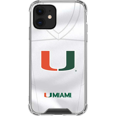 University of Miami White Jersey iPhone 12 Clear Case