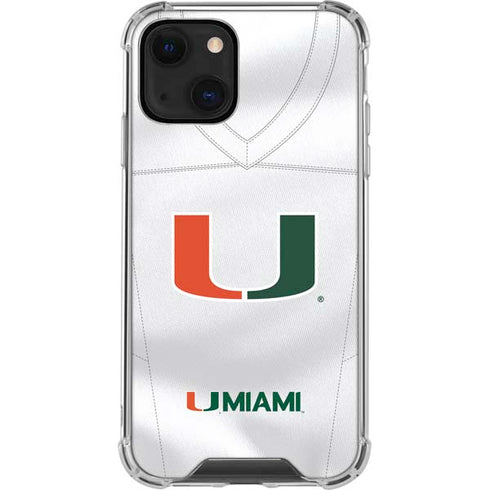 University of Miami White Jersey iPhone 13 Clear Case
