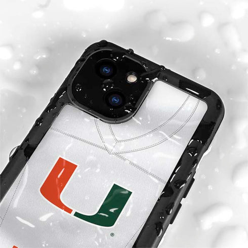 University of Miami White Jersey iPhone 13 Mini Waterproof Case