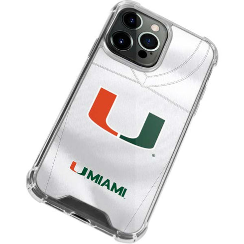 University of Miami White Jersey iPhone 13 Pro Clear Case