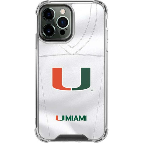 University of Miami White Jersey iPhone 13 Pro Max Clear Case
