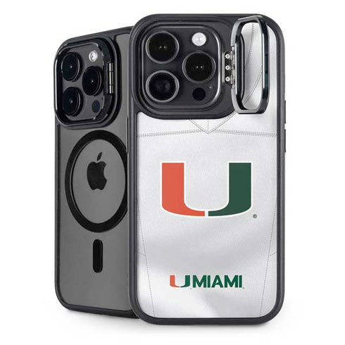 University of Miami White Jersey iPhone 14 Pro Max Kickstand Case