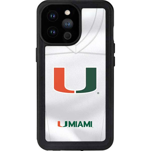 University of Miami White Jersey iPhone 14 Pro Max Waterproof Case