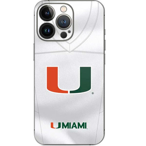 University of Miami White Jersey iPhone 14 Pro Skin