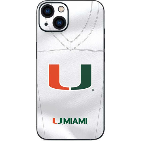 University of Miami White Jersey iPhone Skins
