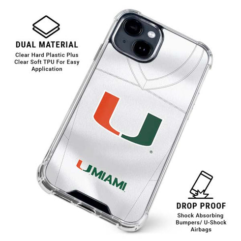 University of Miami White Jersey iPhone 15 Clear Case