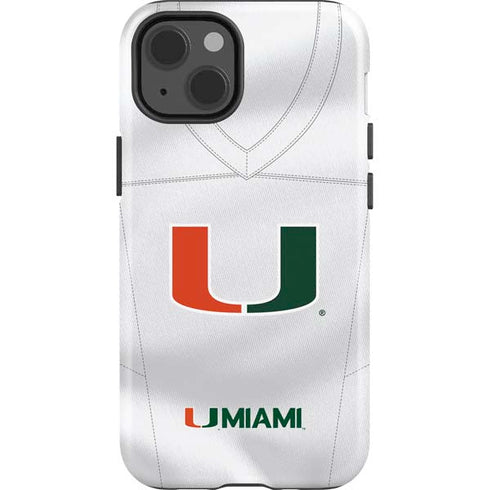 University of Miami White Jersey iPhone 15 Plus Impact Case