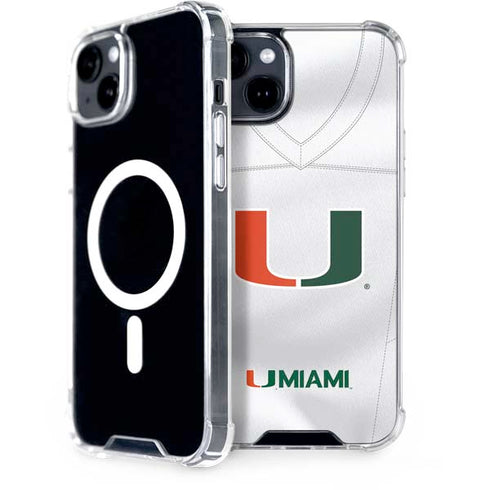 University of Miami White Jersey iPhone 15 Plus MagSafe Case