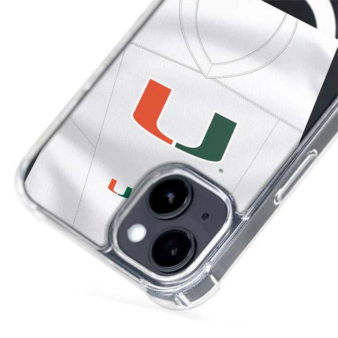 University of Miami White Jersey iPhone 15 Plus MagSafe Case