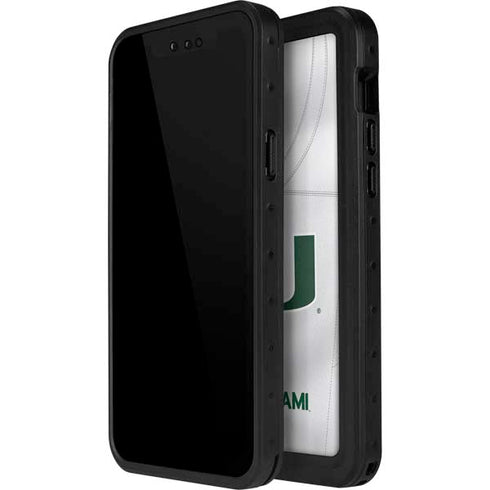 University of Miami White Jersey iPhone 15 Plus Waterproof Case