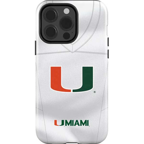 University of Miami White Jersey iPhone 15 Pro Impact Case
