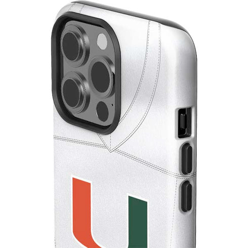 University of Miami White Jersey iPhone 15 Pro Impact Case