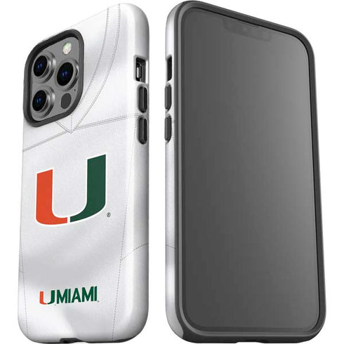 University of Miami White Jersey iPhone 15 Pro Impact Case