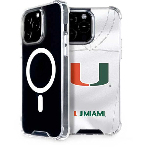 University of Miami White Jersey iPhone 15 Pro Max MagSafe Case