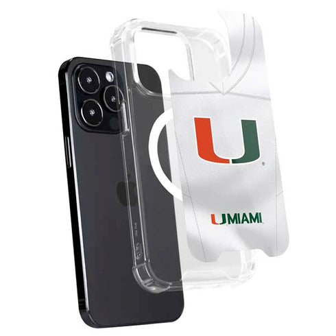 University of Miami White Jersey iPhone 15 Pro Max MagSafe Case