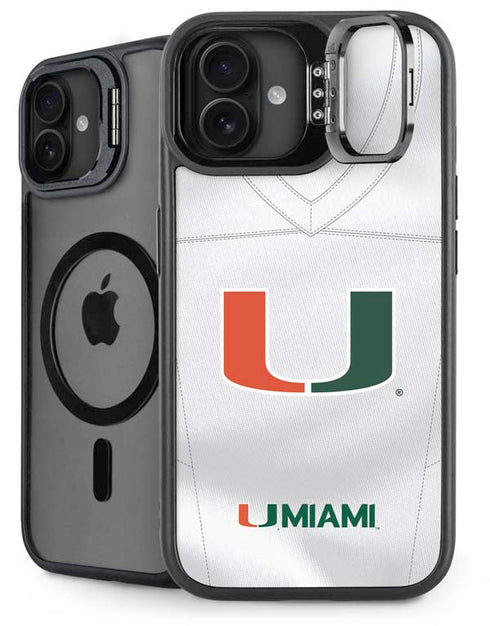 University of Miami White Jersey iPhone 16 Kickstand Case