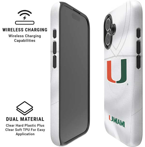 University of Miami White Jersey iPhone 16 Magsafe Impact Case