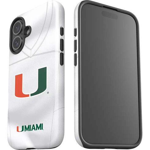 University of Miami White Jersey iPhone 16 Plus Impact Case