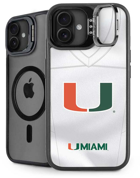 University of Miami White Jersey iPhone 16 Plus Kickstand Case