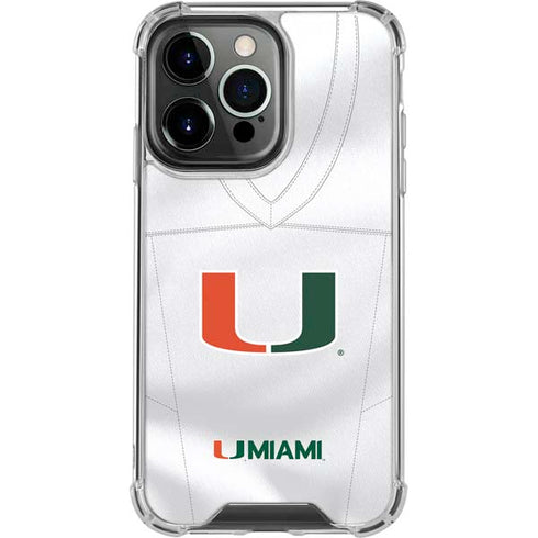 University of Miami White Jersey iPhone 16 Pro Clear Case