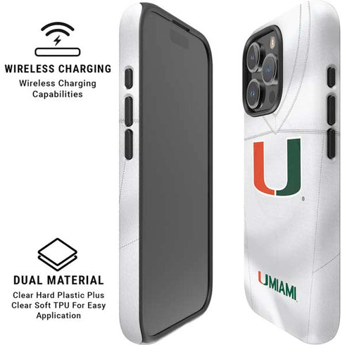 University of Miami White Jersey iPhone 16 Pro Magsafe Impact Case