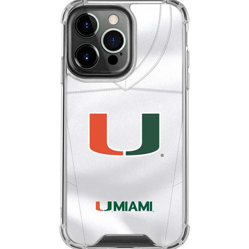 University of Miami White Jersey iPhone 16 Pro Max Clear Case