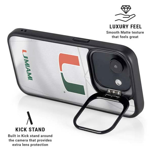 University of Miami White Jersey iPhone 16e Kickstand Case