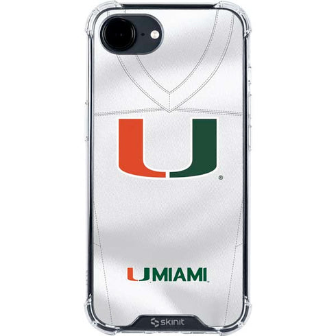 University of Miami White Jersey iPhone 16e Clear Case