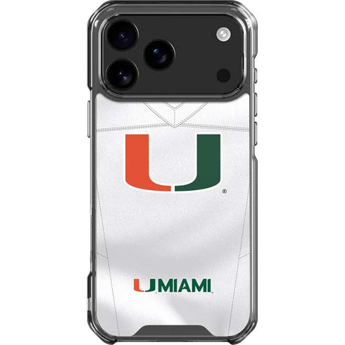 University of Miami White Jersey iPhone 18 Pro Max Clear Case