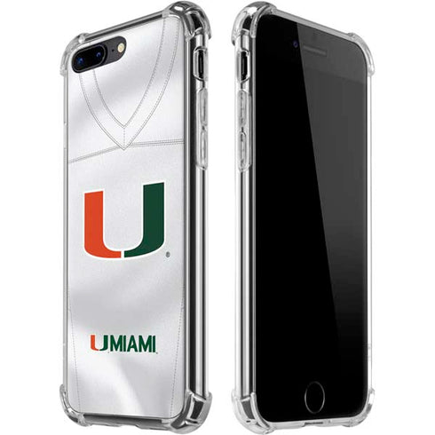University of Miami White Jersey iPhone 7/8 Plus Clear Case