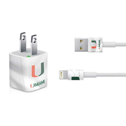 University of Miami White Jersey iPhone Charger (5W USB) Skin