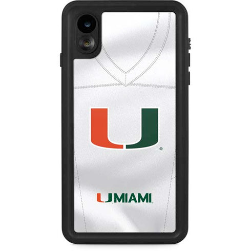 University of Miami White Jersey iPhone XR Waterproof Case