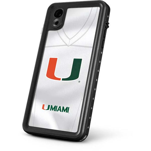 University of Miami White Jersey iPhone XR Waterproof Case