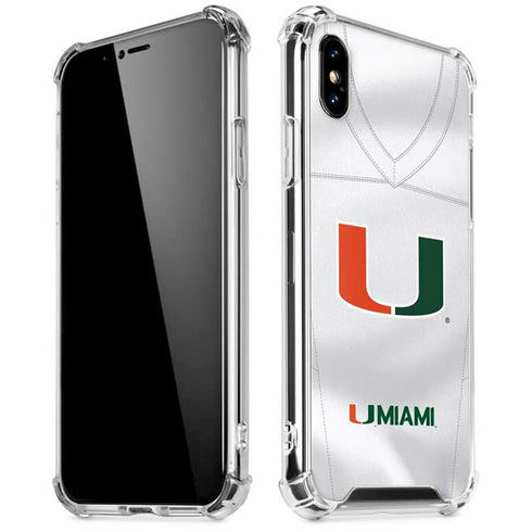 University of Miami White Jersey iPhone XS Max Clear Case
