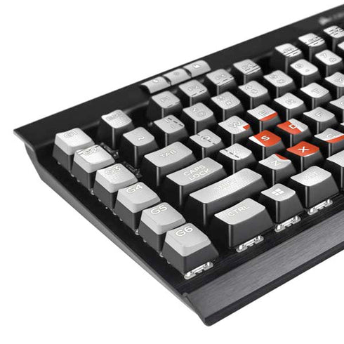 University of Miami White Jersey K95 RGB PLATINUM Mechanical Gaming Keyboard Skin