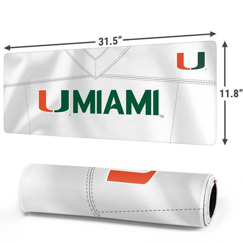 University of Miami White Jersey Gaming Mouse Pad