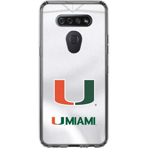 University of Miami White Jersey LG K51/Q51 Clear Case